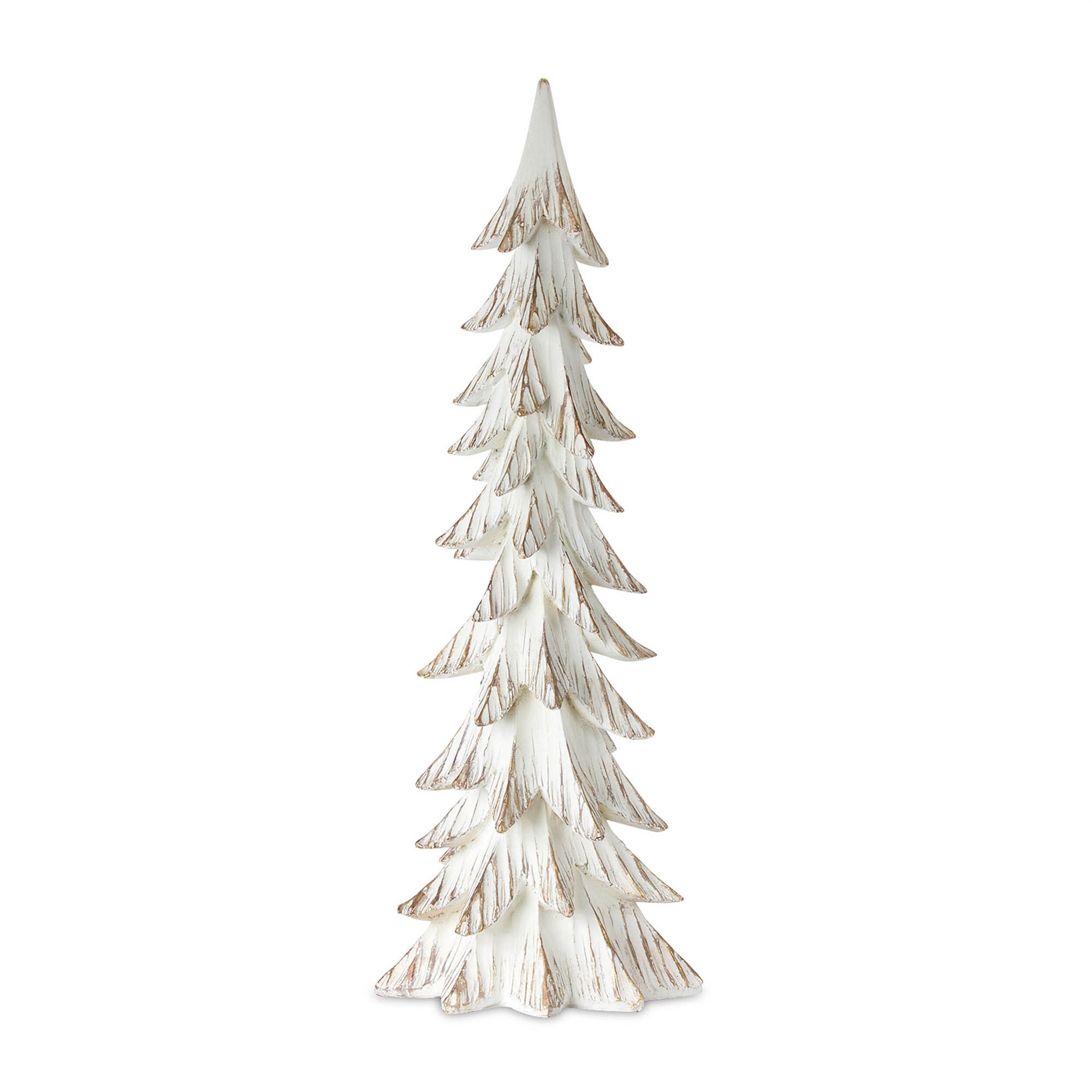 Carved Wood Design Pine Tree Decor (Set of 3), WHITE BROWN, alternate image number 3