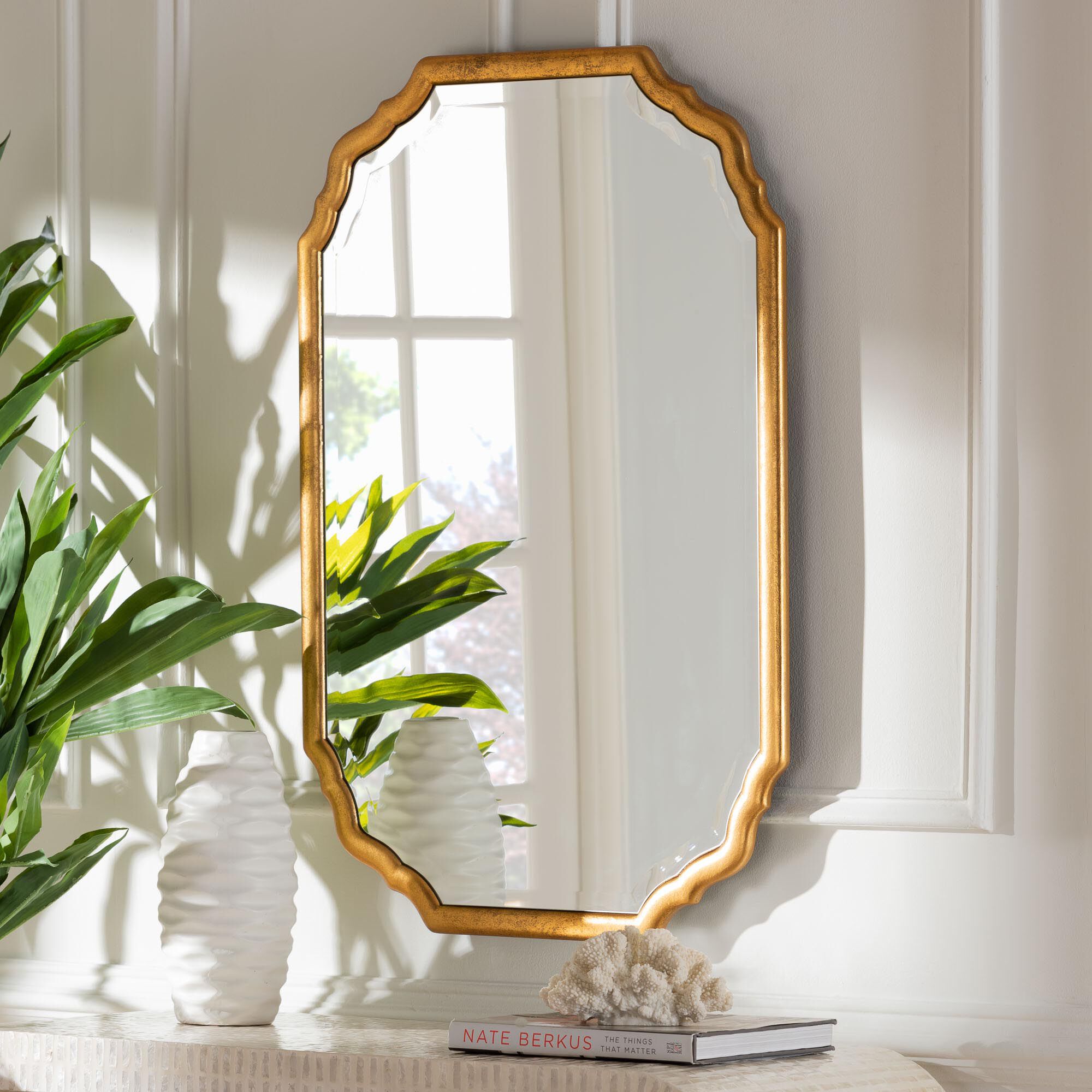 Pacino Antique Goldleaf Accent Wall Mirror, GOLDEN, hi-res image number 0