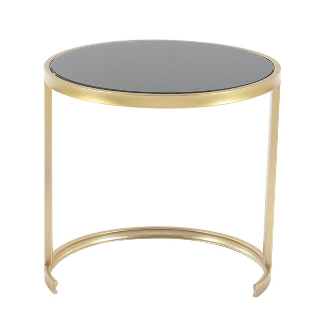 Set of 3 Gold Metal Traditional Accent Table, 21 inches, 19 inches, 17 inches, , on-hover image number 1