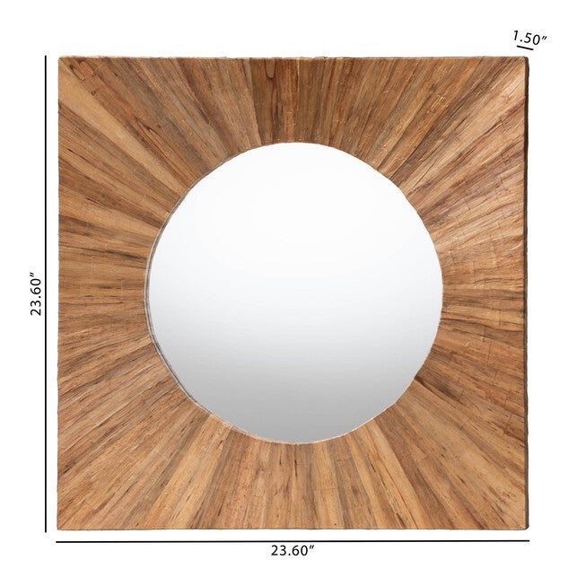 Mosa Bohemian Pealed Grasscloth Accent Mirror, NATURAL, alternate image number null