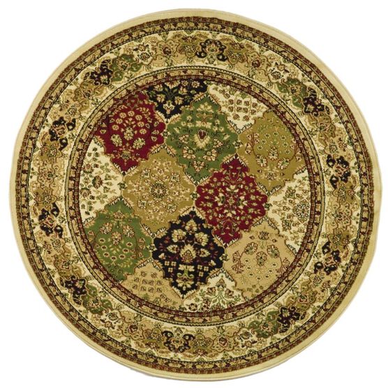 Lyndhurst 221 Multi / Ivory 5'-3" X 5'-3" Round Round Rug, MULTI IVORY, hi-res image number null