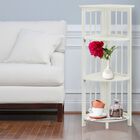 4-Shelf Corner Folding Bookcase-White, , alternate image number null