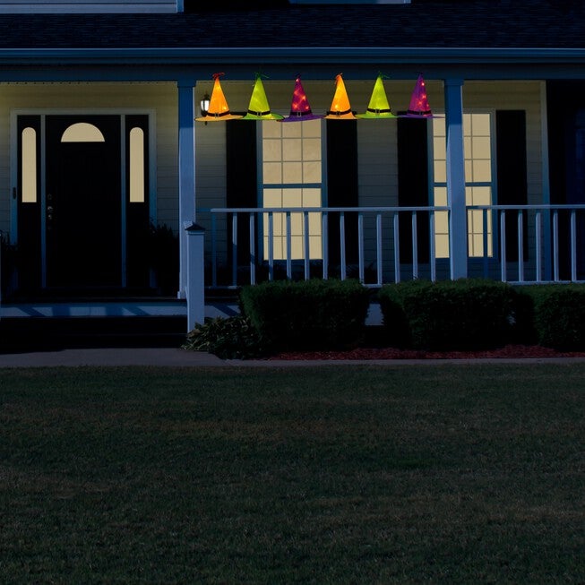 Set of 6 Pre-Lit Hanging Witches Hats, , alternate image number 2