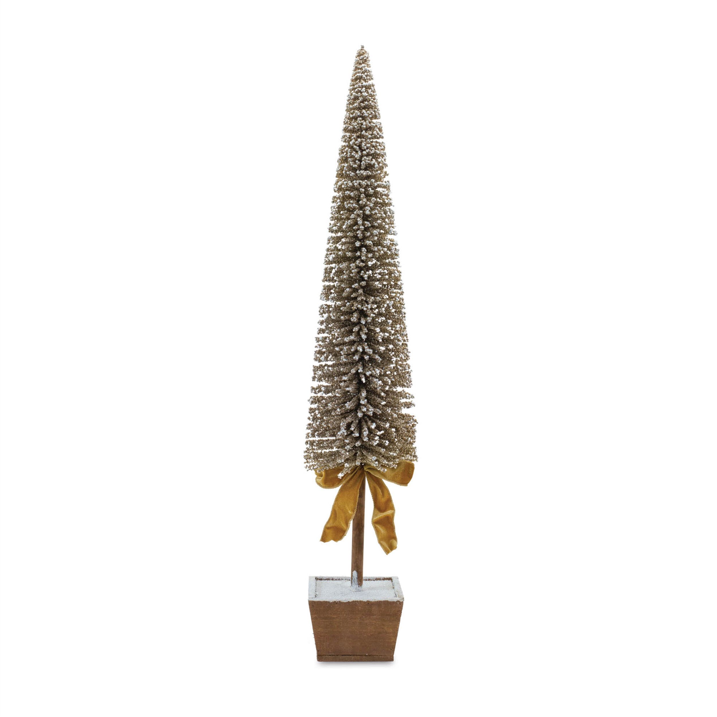 Potted Bottle Brush Pine Tree (Set of 3), GOLD WHITE, alternate image number 5