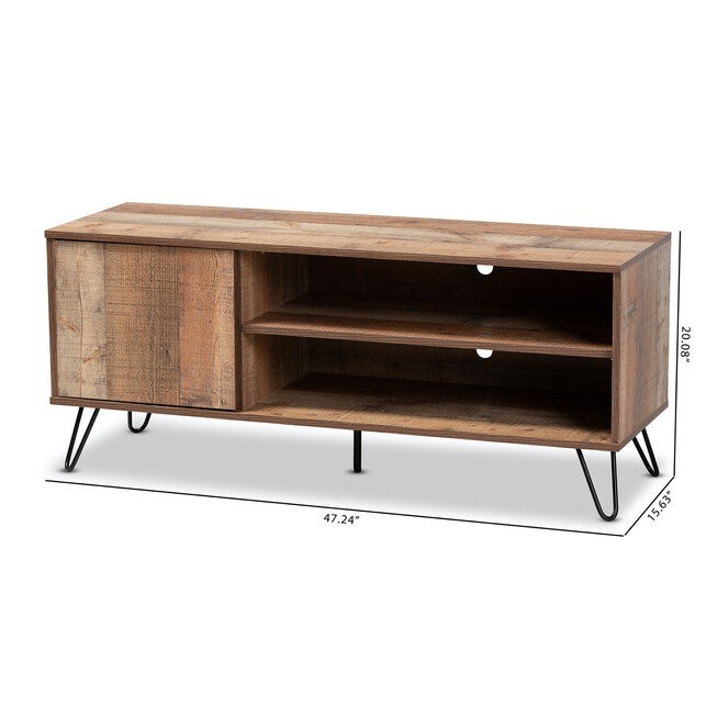Iver Rustic 1-Door Wood Tv Stand Furniture, , alternate image number 6