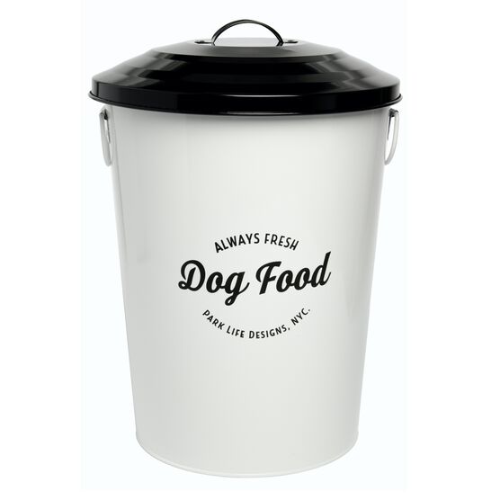 Andreas White Small 17Lbs Pet Dog Cat Food Bin, WHITE, hi-res image number null