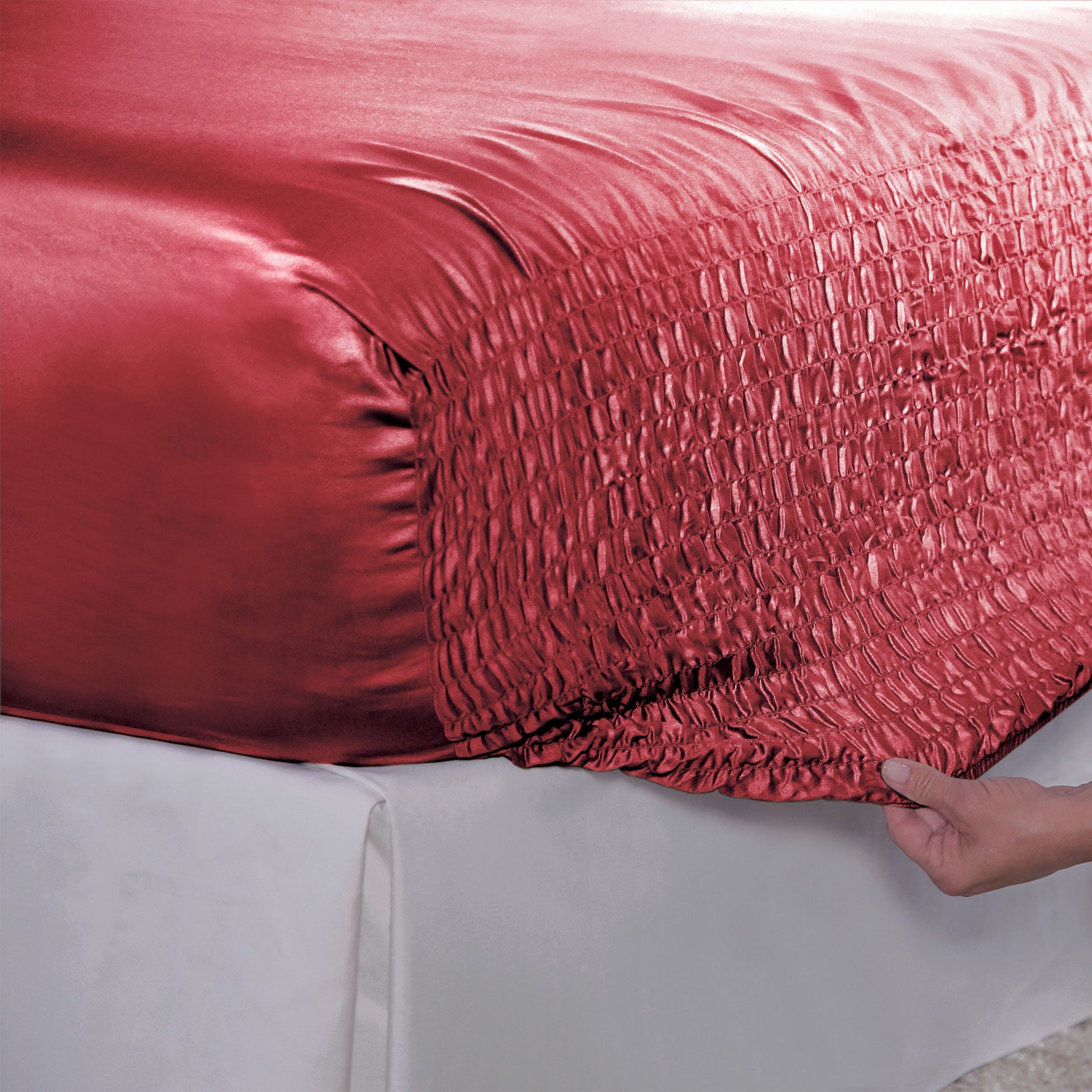 Bed Tite&trade; Satin Sheet Set, BURGUNDY, hi-res image number 0