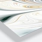 White Stained Glass Floral Art Modern Rectangular Wall Clock, , alternate image number null