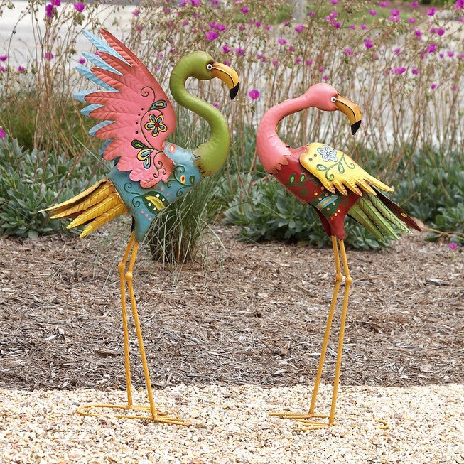Set Of 2 Metal Coastal Garden Sculpture, , alternate image number null