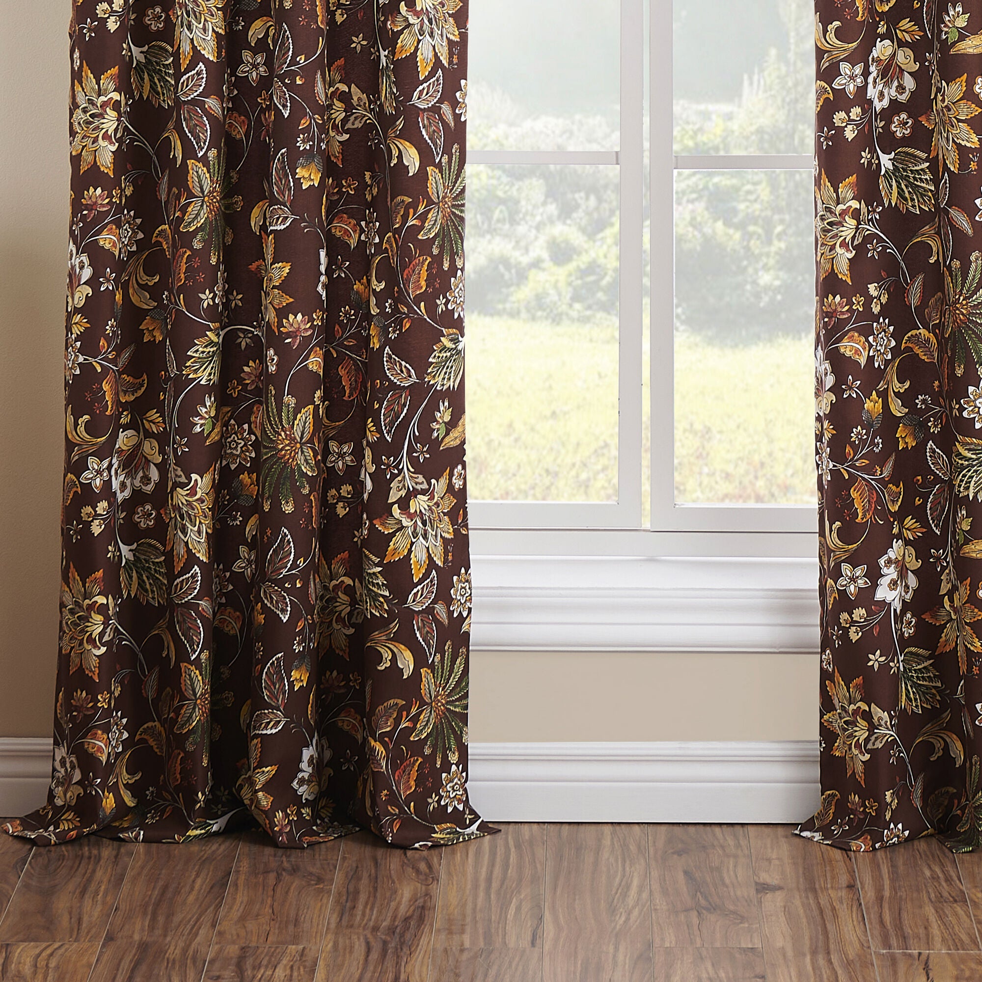 Audrey Window Curtain Panels, Set of 2, 84 inches, Chocolate, CHOCOLATE, alternate image number 3