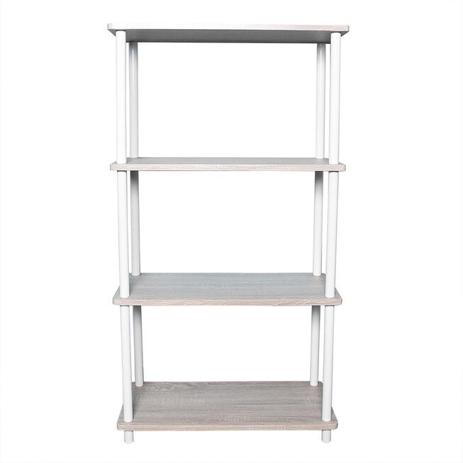 Home Basics Pine Wood 4 Tier Rectangular Corner Shelf, BAMBOO, hi-res image number null
