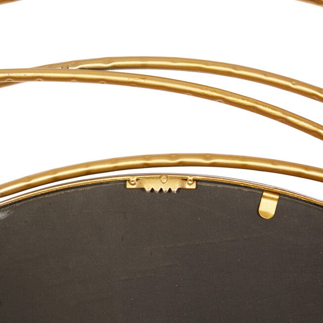 Gold Wood Contemporary Wall Mirror, , on-hover image number 1