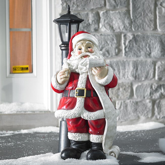 Santa Lamppost Statue, MULTI, hi-res image number null