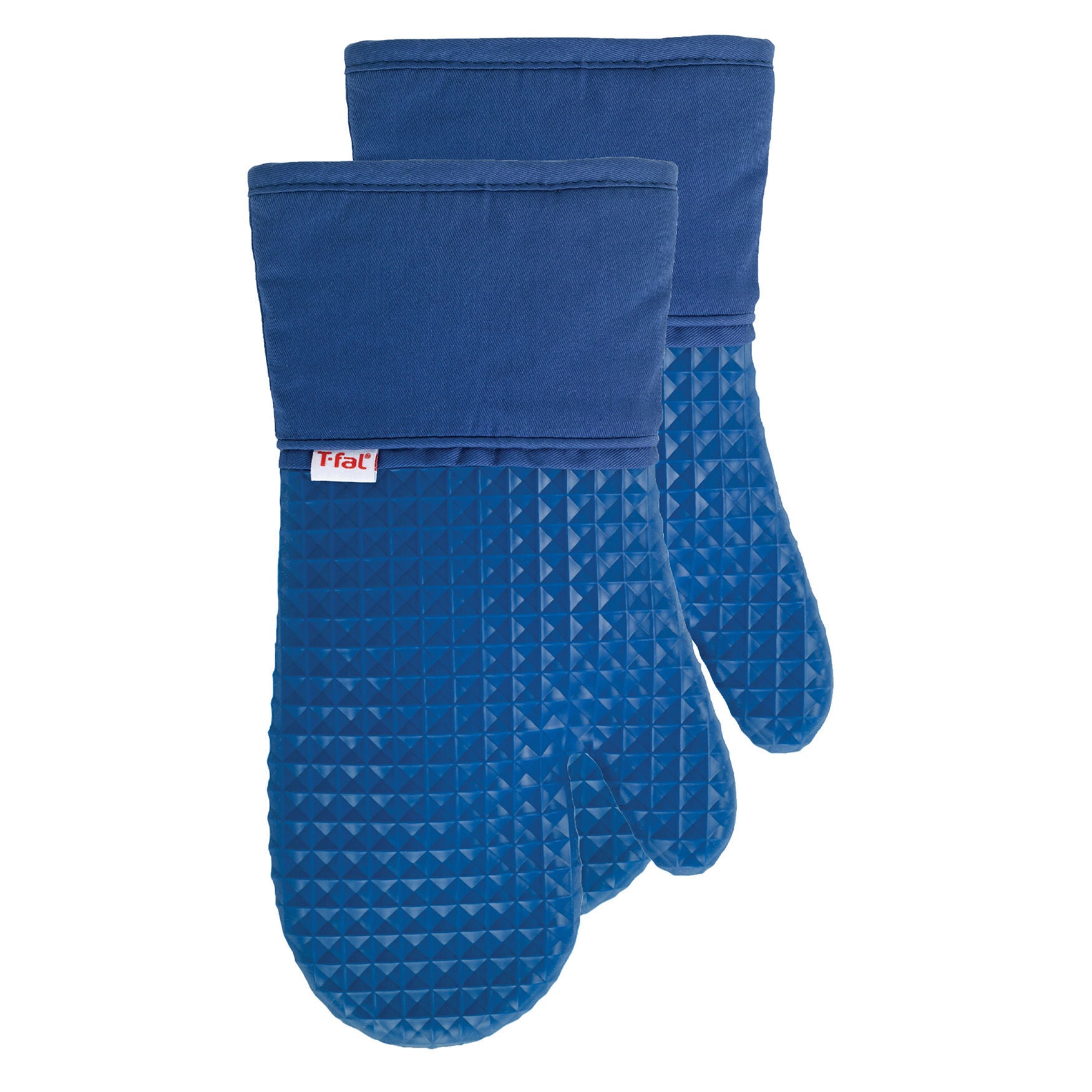 Waffle Silicone Oven Mitts, Set Of 2 Oven Mitt, BLUE, hi-res image number 0