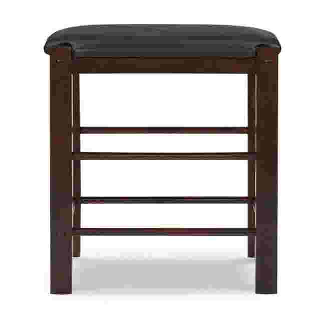 Front view of a black bar stool