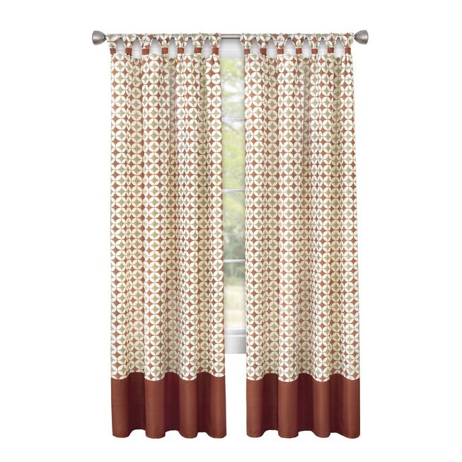 Callie Cuff Tab Top Window Curtain Panel - 52x63, SPICE TAN, hi-res image number null