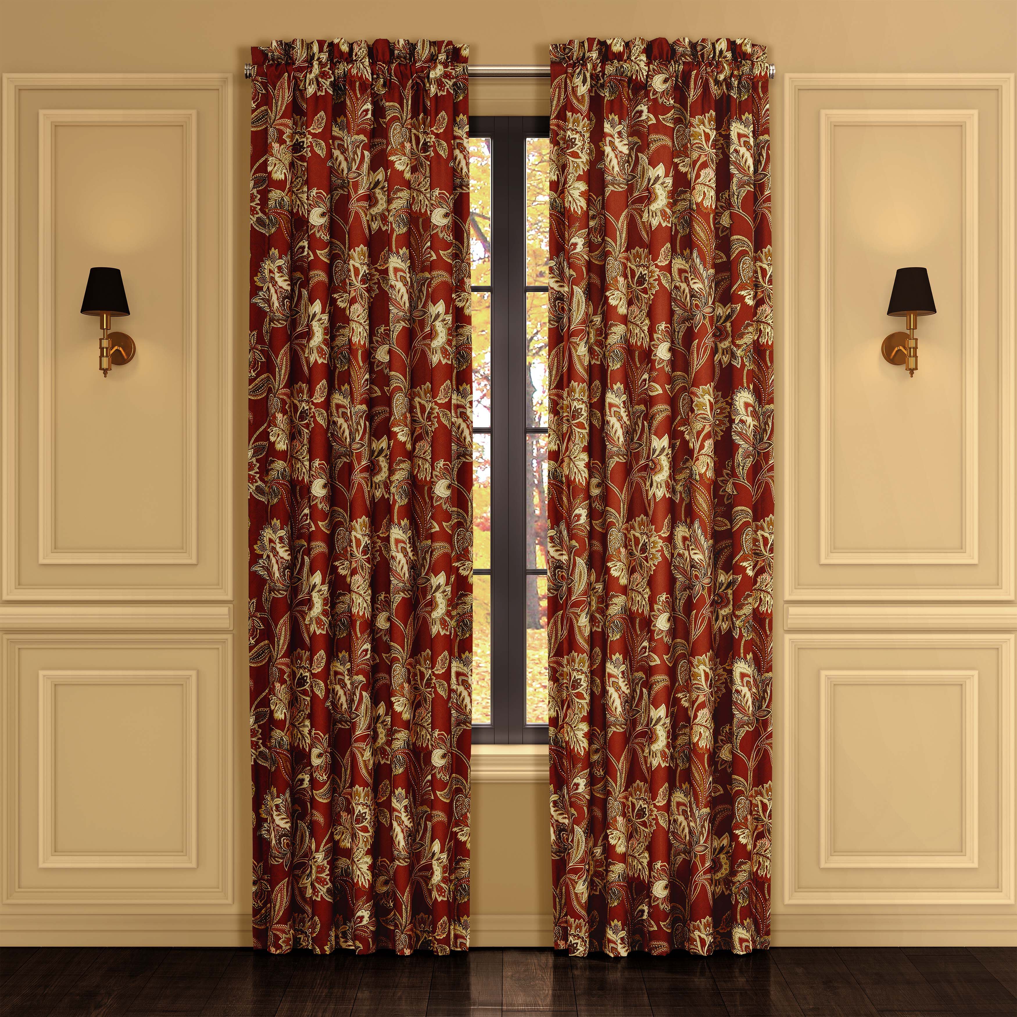 Montecito Red 84 Inch Window Panel Pair | King Size