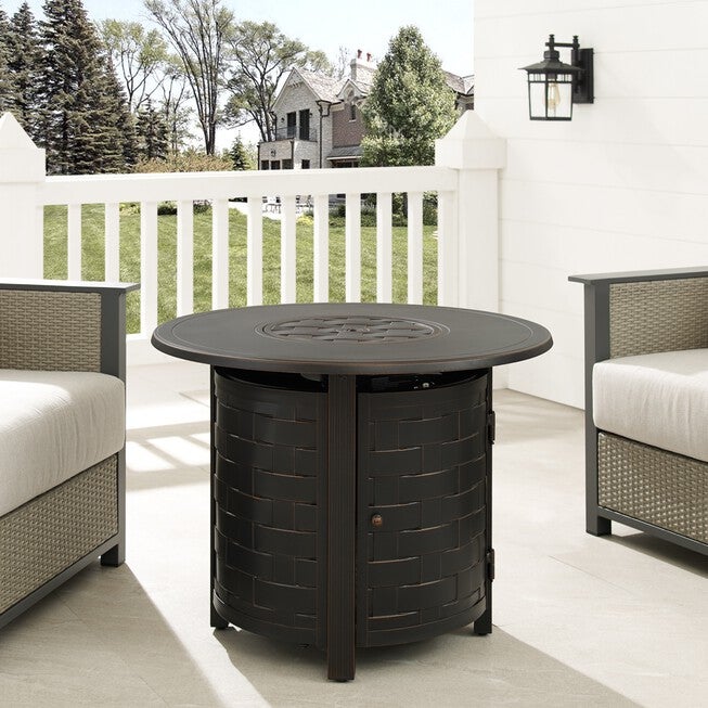 Dylan 34 inches Round Aluminum LPG Fire Pit, , alternate image number null
