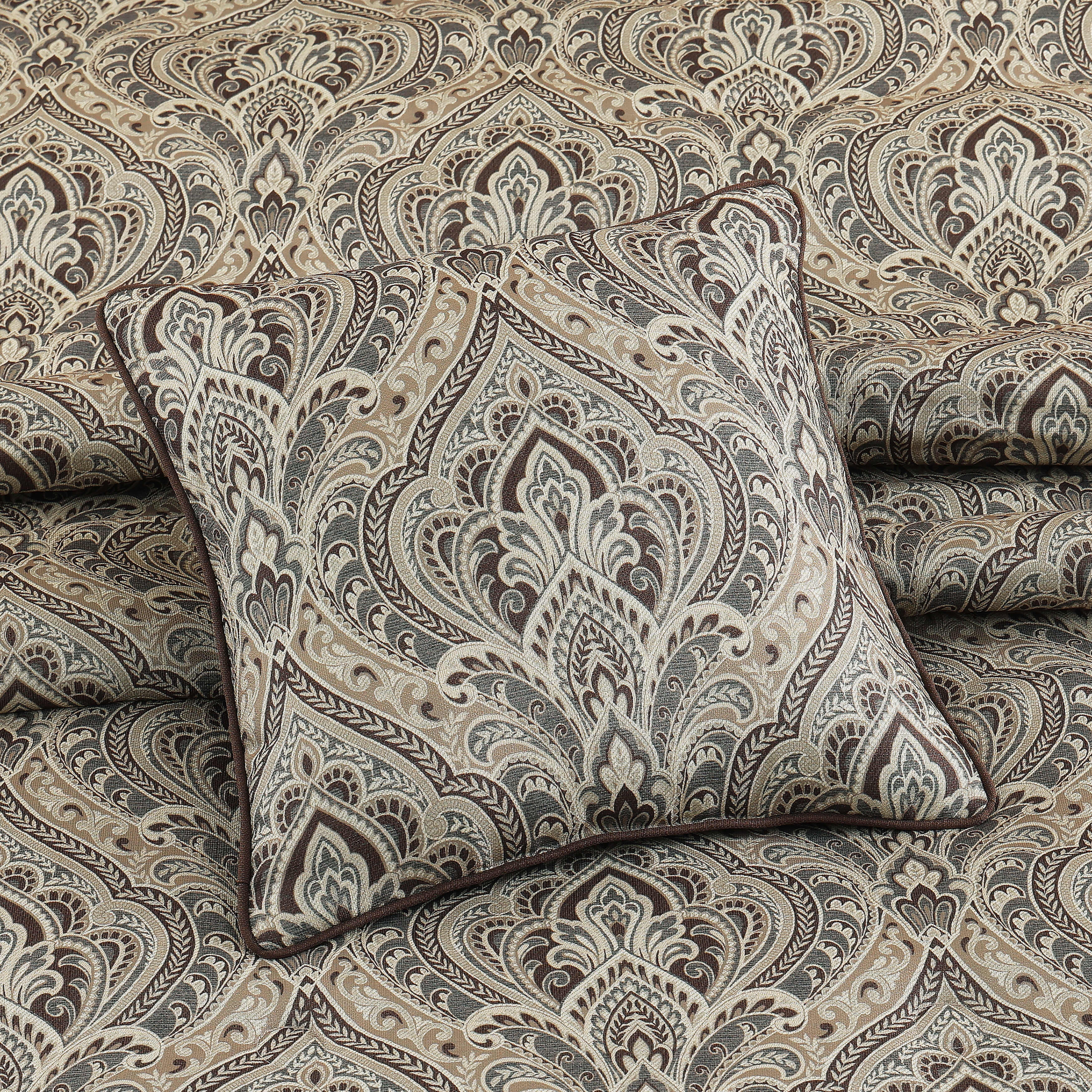 Maren 18 Inch Square Decorative Throw Pillow, CHOCOLATE, alternate image number null