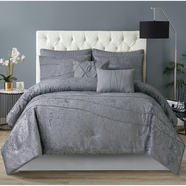 Julienne Comforter Set, GREY, hi-res image number null