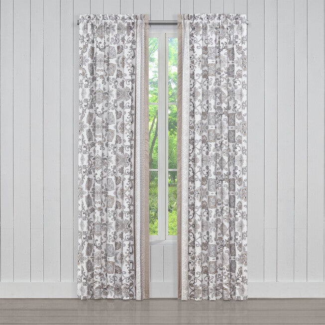 Chelsea Grey 84 Inch Window Panel Pair, GRAY, hi-res image number null