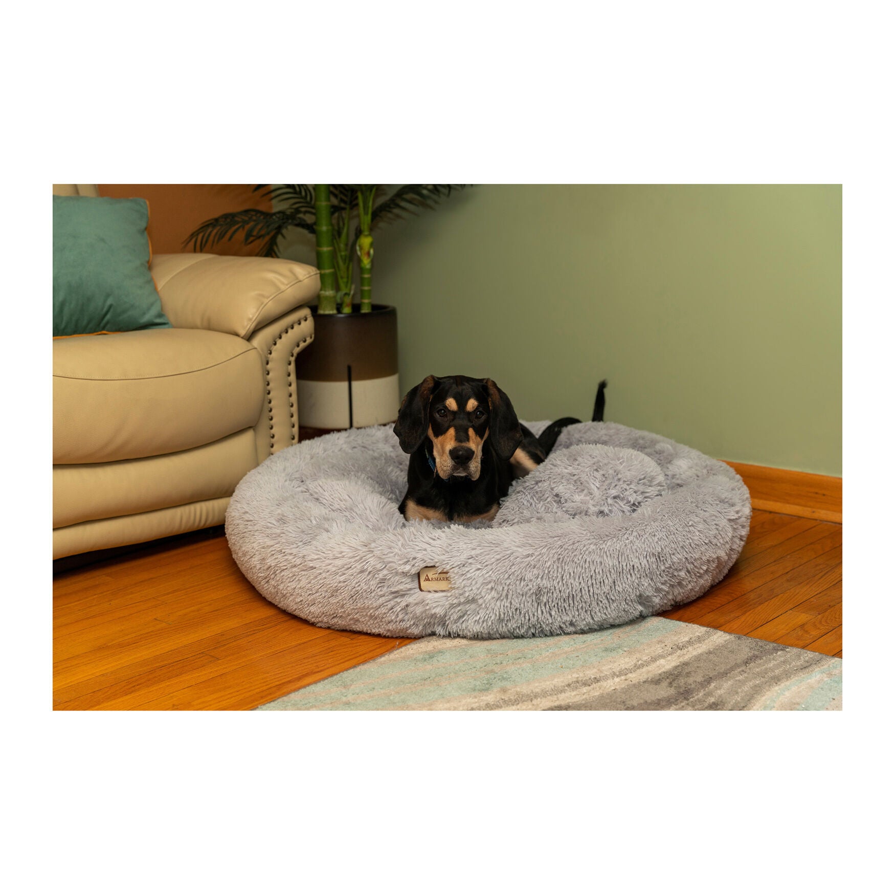 Armarkat Extra Large, Fluffy Gray Round Cat Bed - C71Nhs Cat Bed, , alternate image number 4