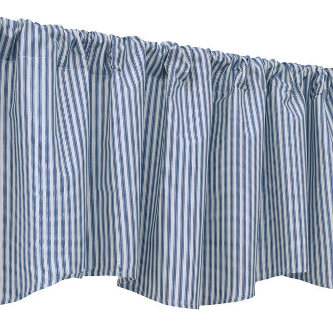 Ticking Stripe Room Darkening Pole Top Flat Valance, , alternate image number null