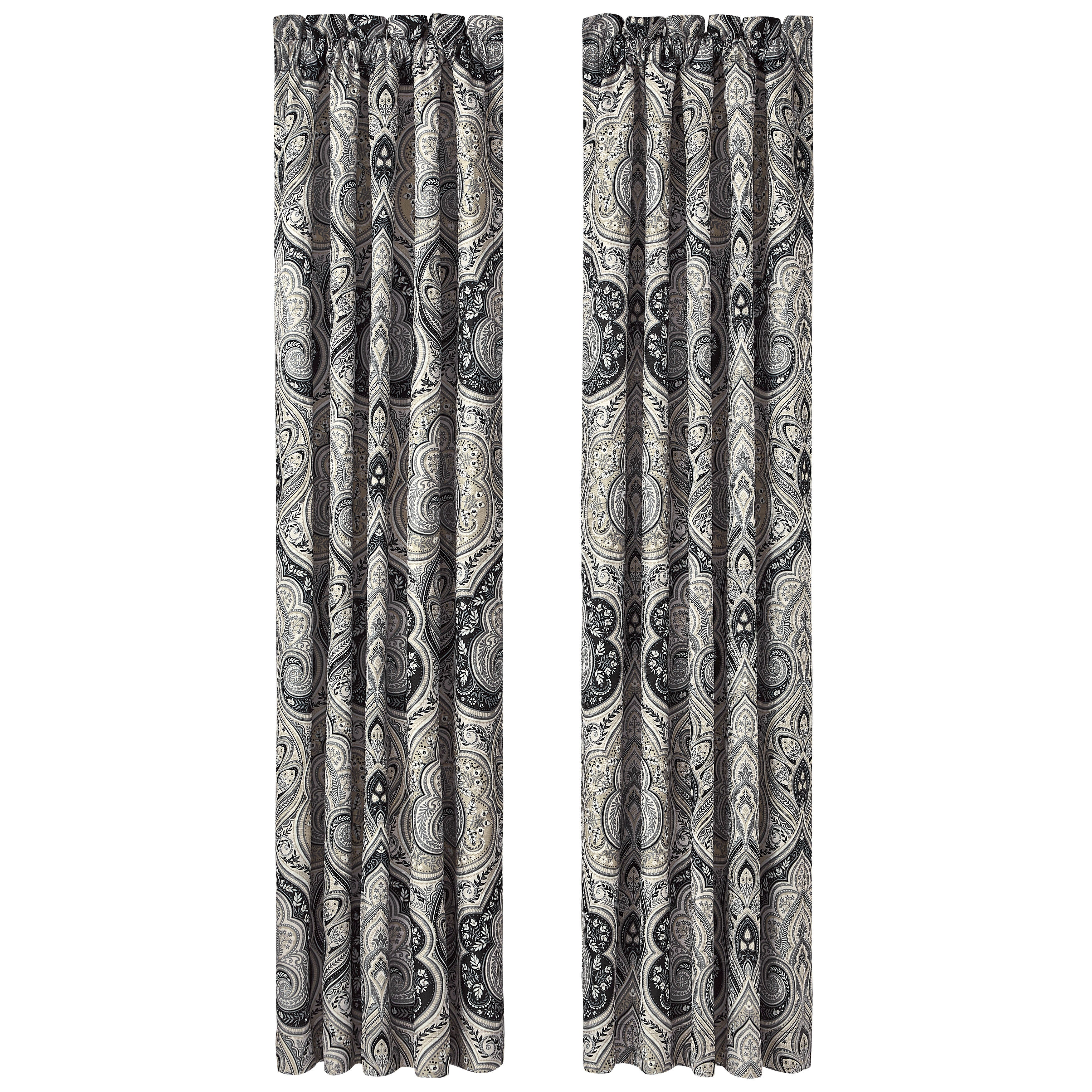 Messina 84 Inch Window Panel Pair, BLACK, alternate image number null