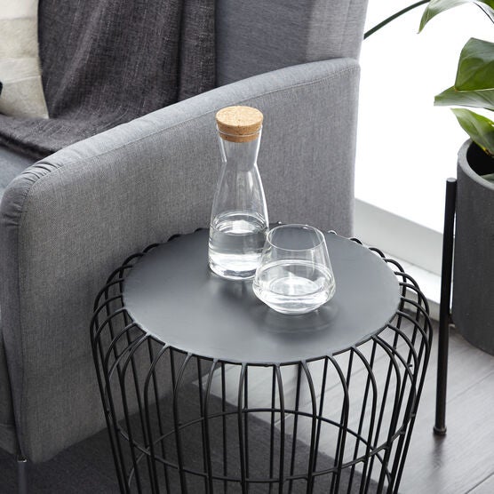 Grey Tin Industrial Outdoor Accent Table, , alternate image number null
