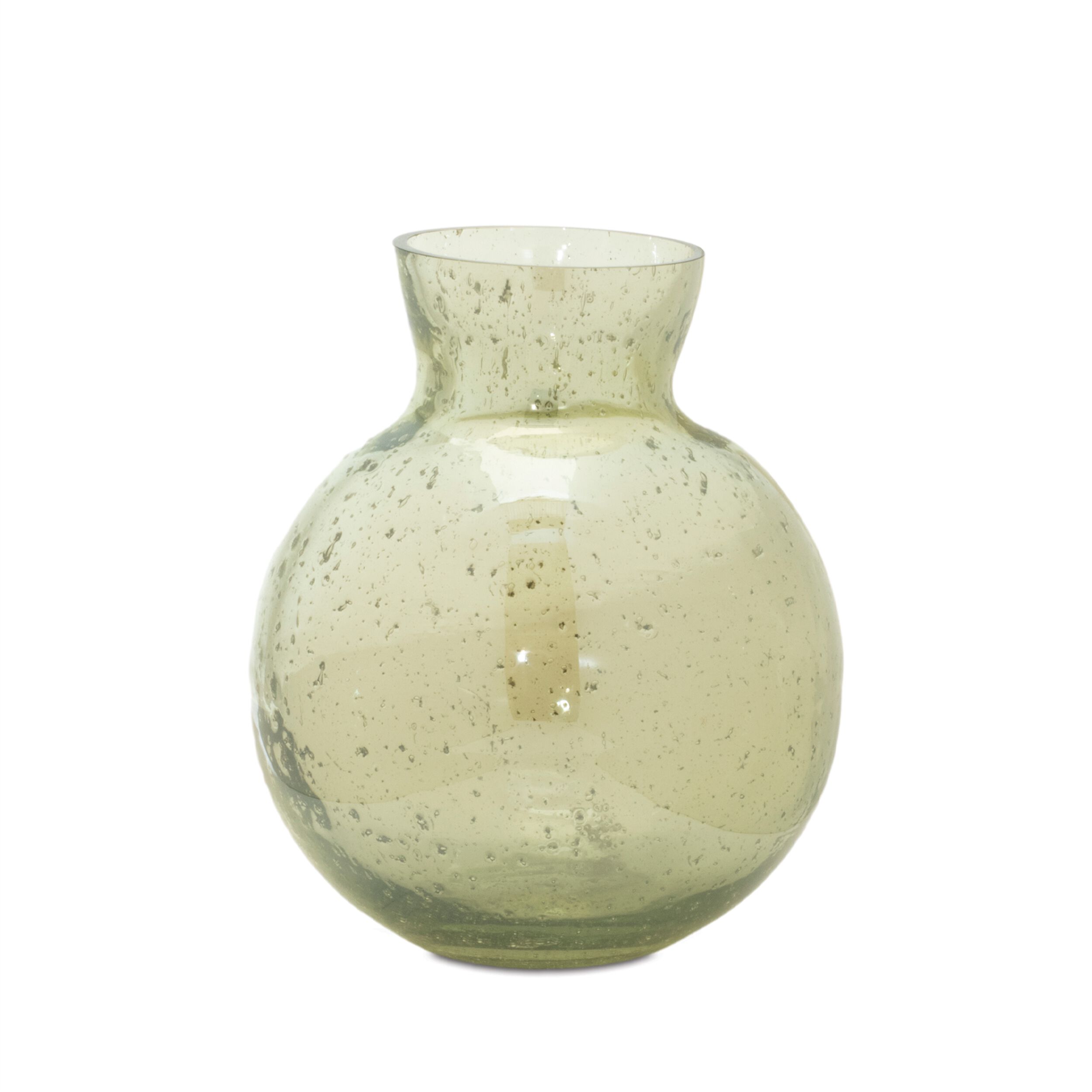 Bubbled Glass Bud Vase Set of 3, GREEN GRAY, alternate image number 2