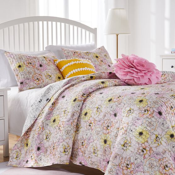 Misty Bloom Quilt and Pillow Sham Set, , on-hover image number null