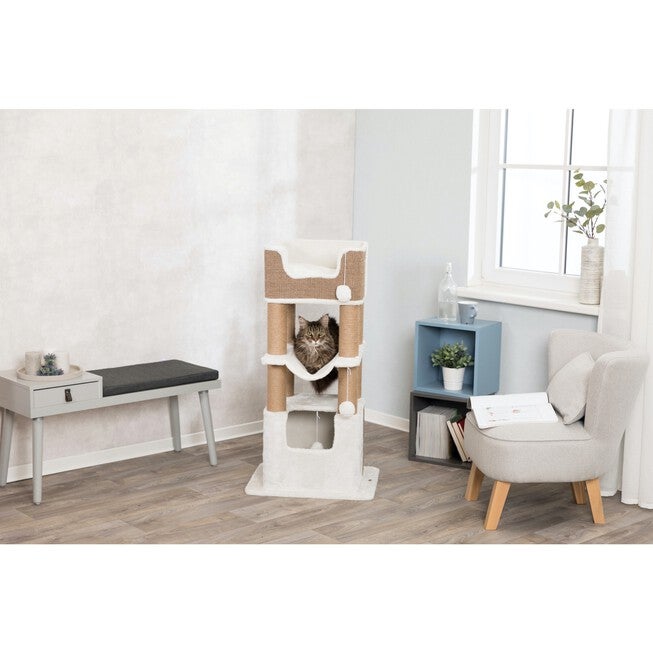 Lucano Cat Tower Scratching Post Cream, , alternate image number null