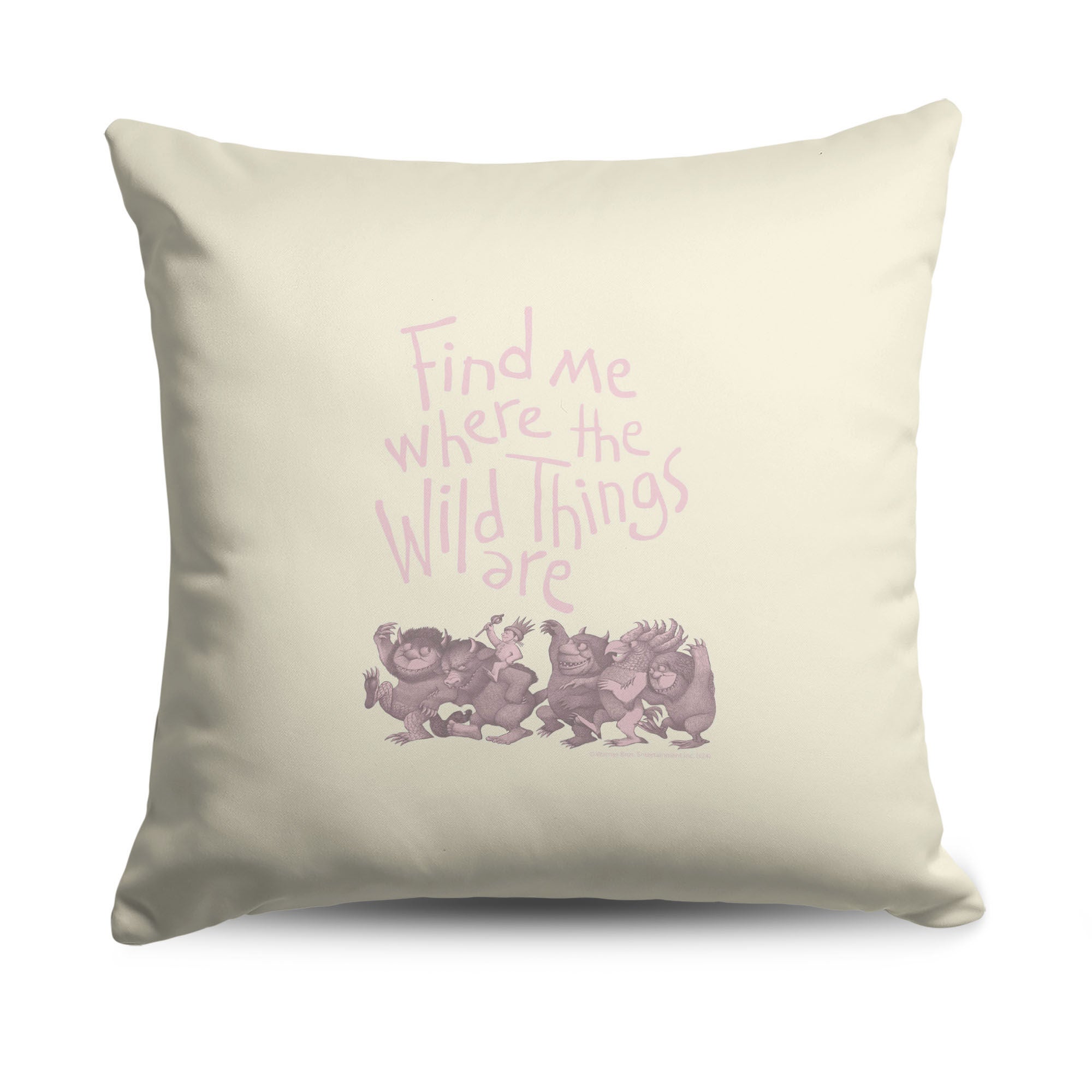 Warner Bros. Where the Wild Things Are Find Me Pink Throw Pillow 18X18 Inches, TAN, hi-res image number 0