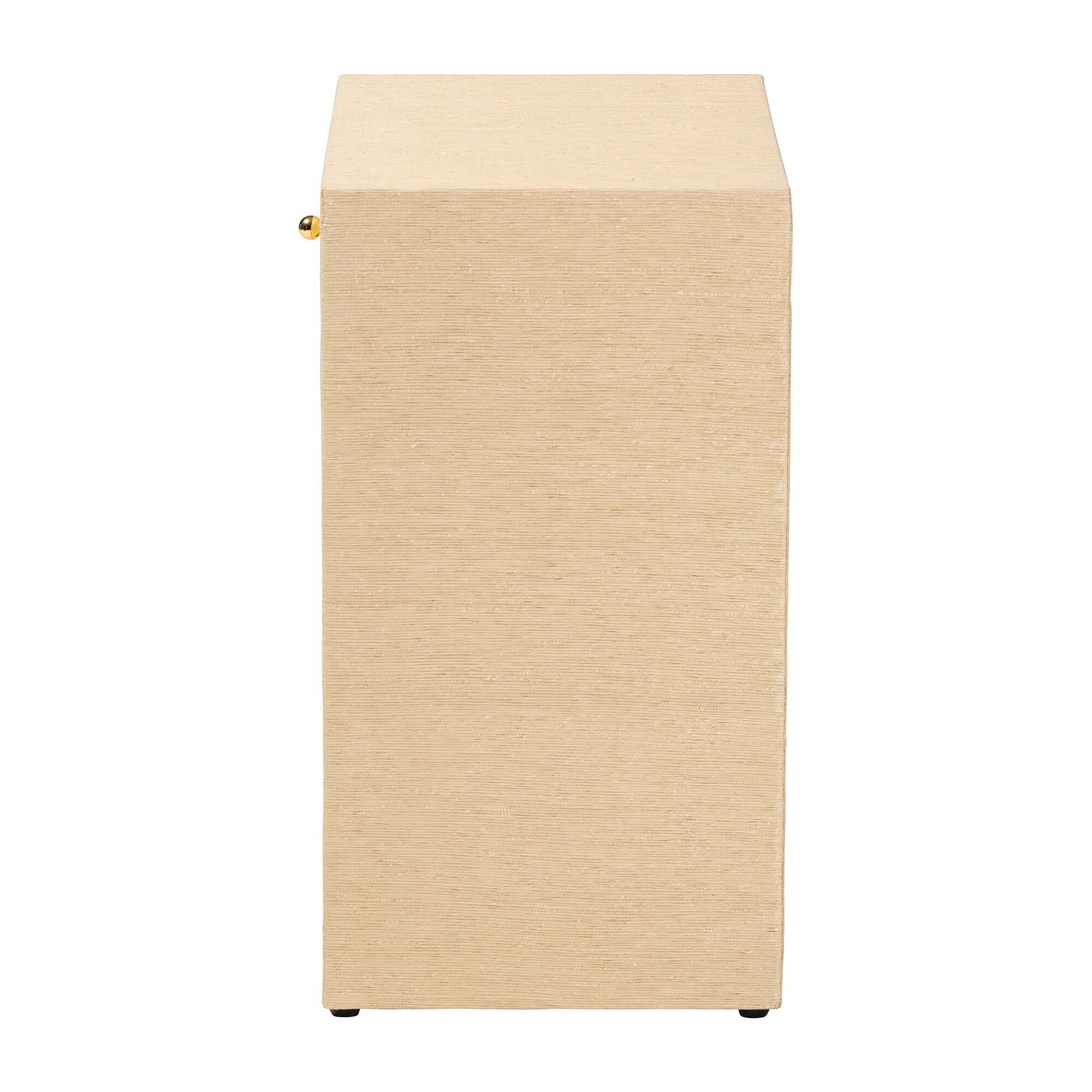 William Grasscloth 1-Drawer Nightstand with Open Shelves, BROWN, alternate image number 4