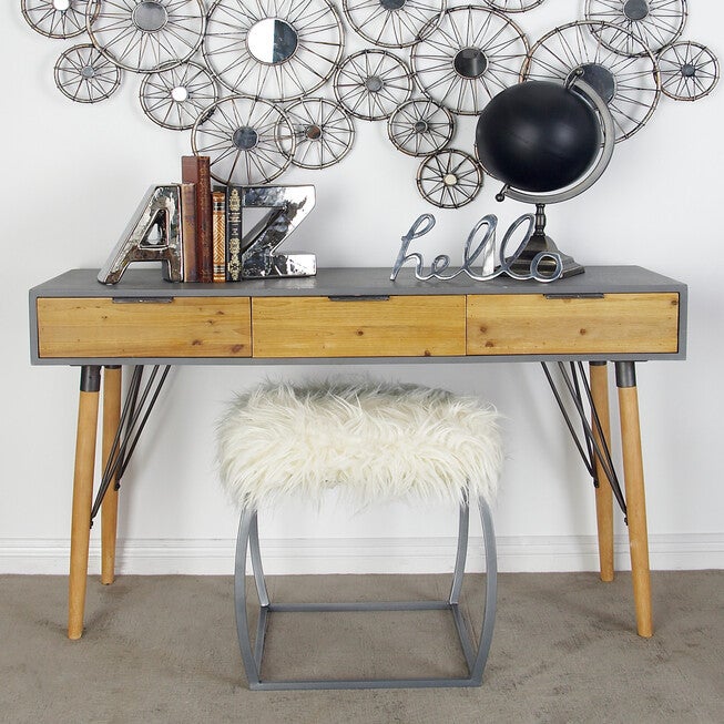 Brown Modern Wood Console Table, 30 x 48, , alternate image number null