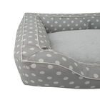 Dots Printing poly-cotton bolster with detachable faux fur cushion Medium Size, , alternate image number null
