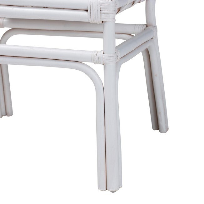 Carwyn Bohemian White Rattan Dining Chair, WHITE, alternate image number null