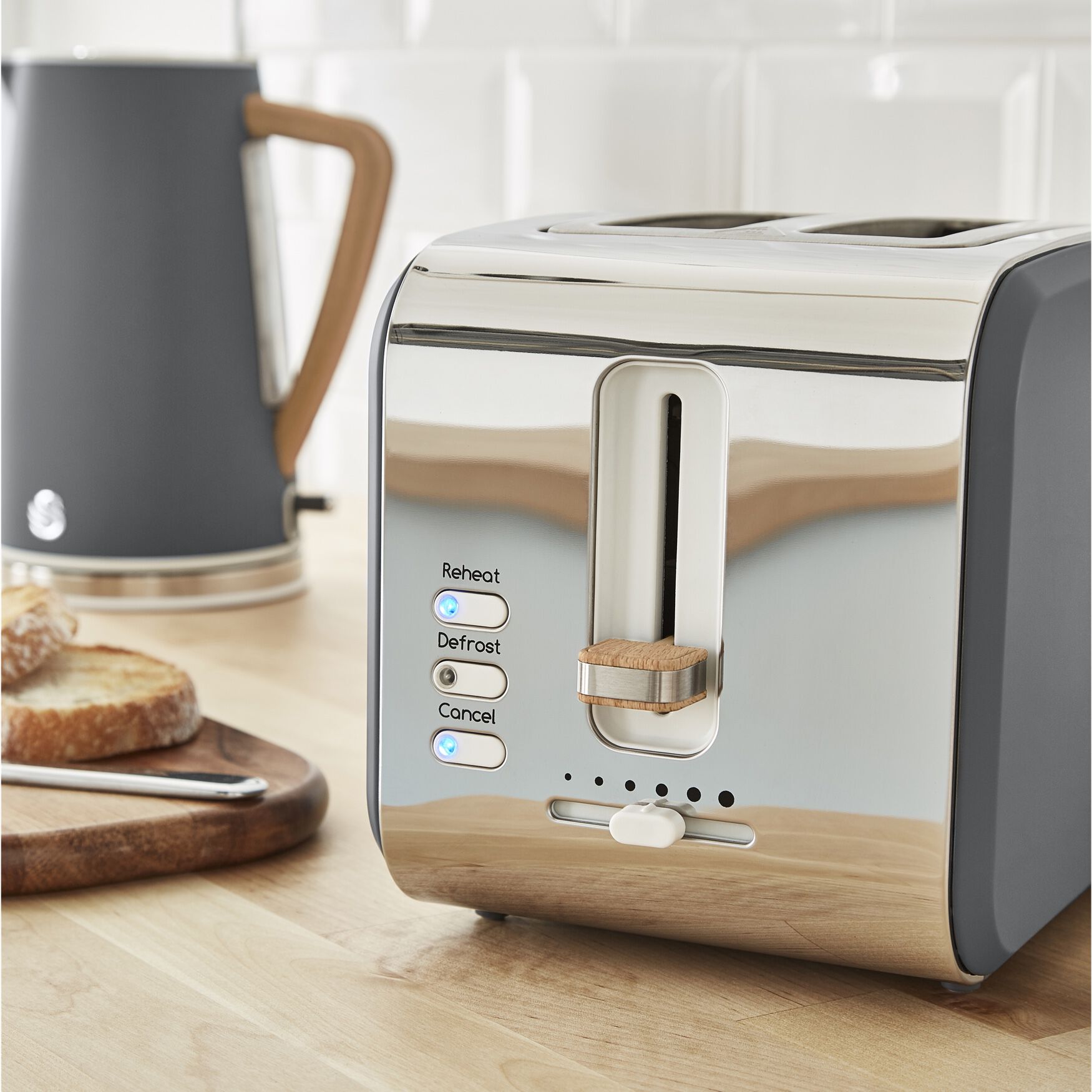 Nordic 2 Slice Toaster - White, , on-hover image number 1