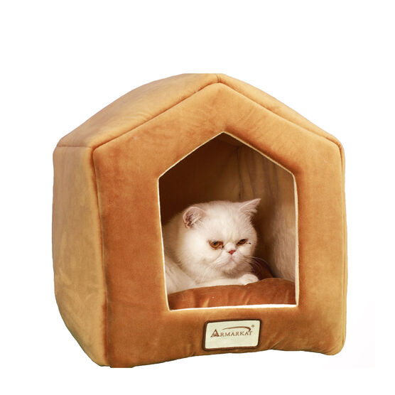Small Indoor Pet Cat House, BROWN, hi-res image number null
