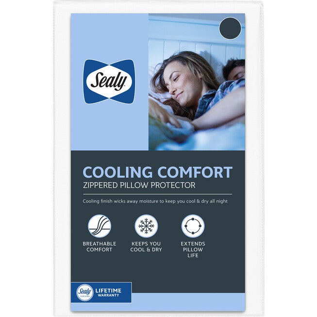 Sealy Cool Comfort Pillow Protector, WHITE, hi-res image number 0