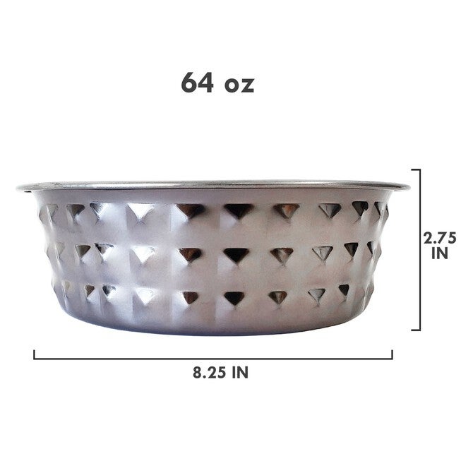Stainless Steel Diamond Textured Dog Bowl - Black Pearl, , alternate image number 2