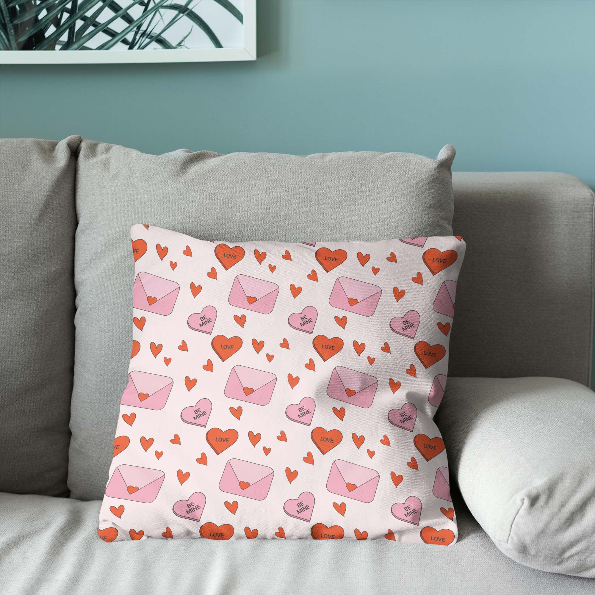 Valentine's Day Send My Love Throw Pillow 18X18 Inches, SEND MY LOVE, alternate image number 3