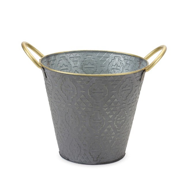 Pail (Set of 3) 9.5 inchesD x 8.25 inchesH, 11.5 inchesD x 9.5 inchesH, 13 inchesD x 10.75 inchesH Metal, GREY, alternate image number null