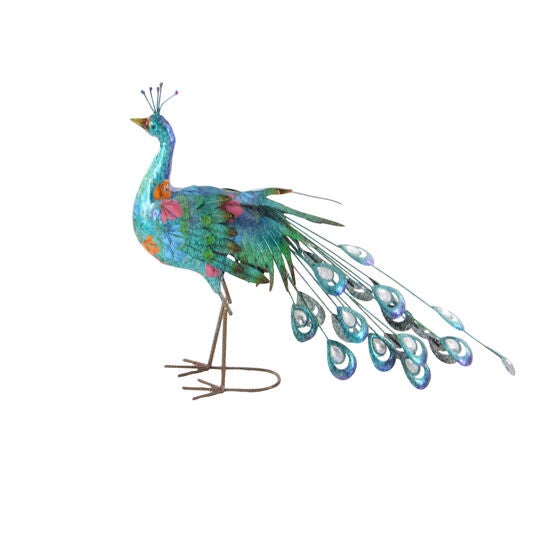Turquoise Iron Eclectic Birds Garden Sculpture, , alternate image number null