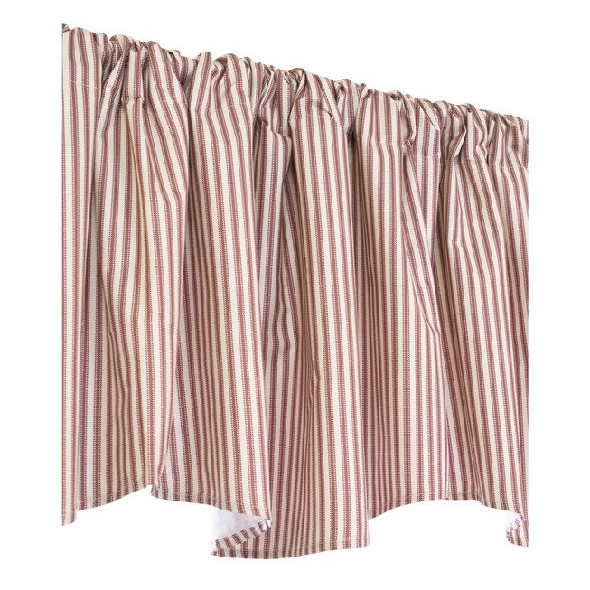 Ticking Stripe Room Darkening Pole Top Flat Valance, , alternate image number null