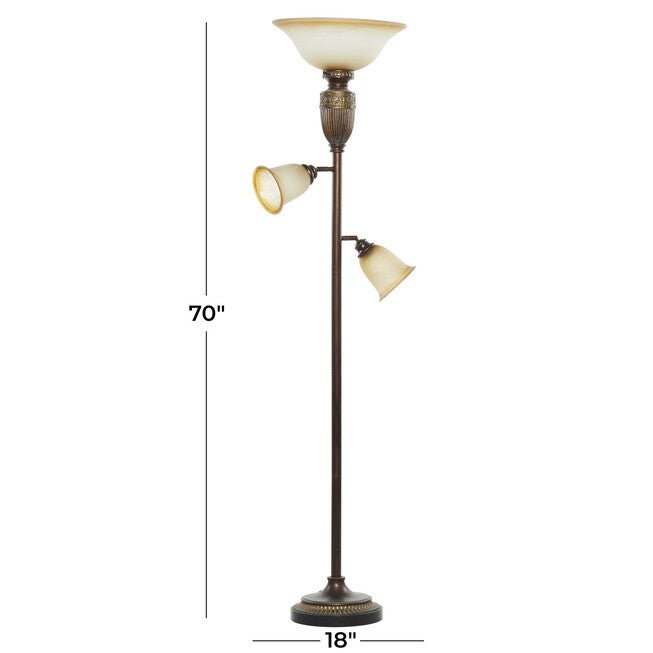 Brown Glass Coastal Floor Lamp, , alternate image number 4
