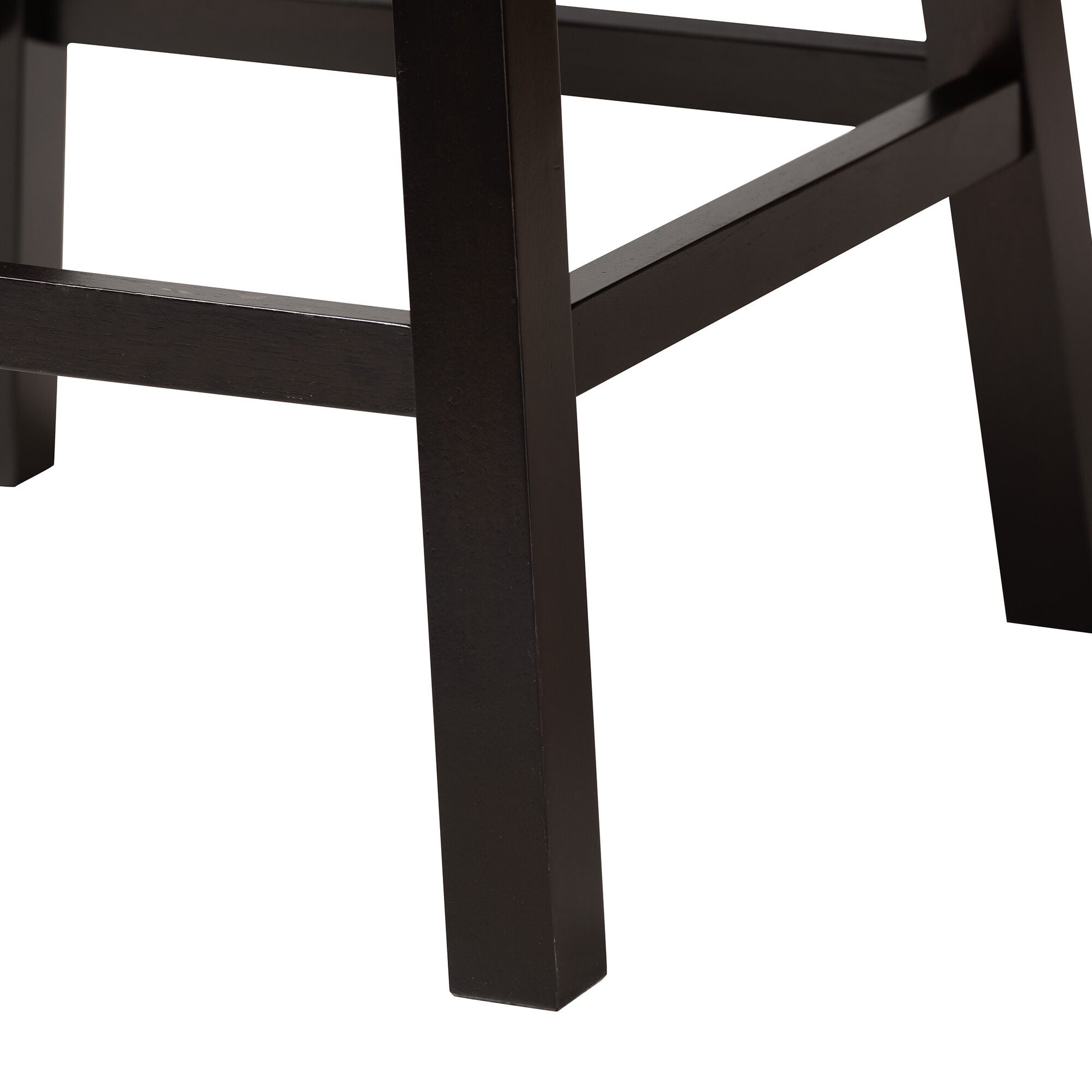 Theron Mid-Century Transitional Black Faux Leather and Espresso Brown Finished Wood 2-Piece Swivel Counter Stool Set, BROWN, alternate image number 6