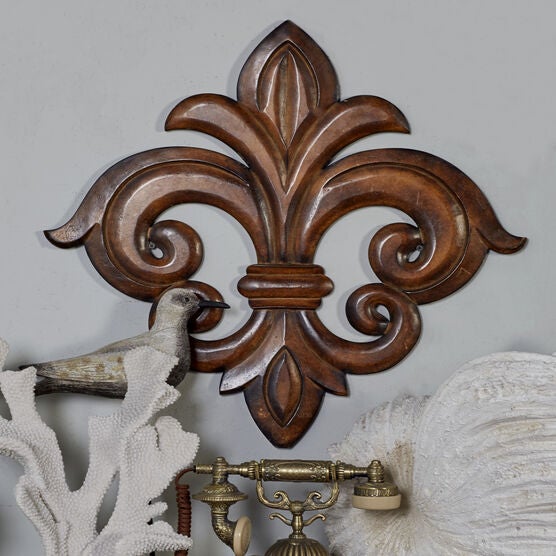 Brown Traditional Ornamental Wood Wall Décor, , alternate image number null