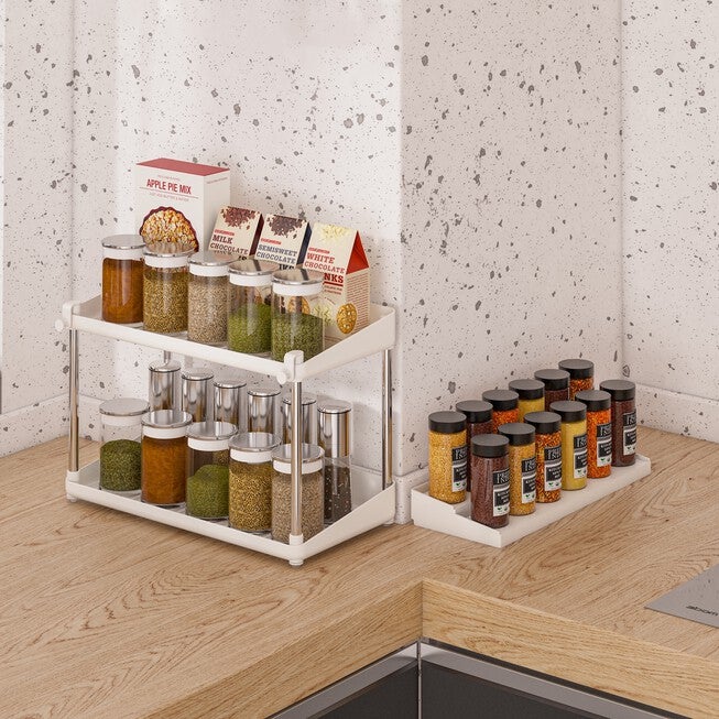 Two Tier Shelf Spice Rack Organizer, , on-hover image number 1