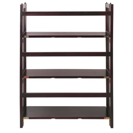 3-Shelf Folding Stackable Bookcase 27.5" Wide-Espresso, , alternate image number null